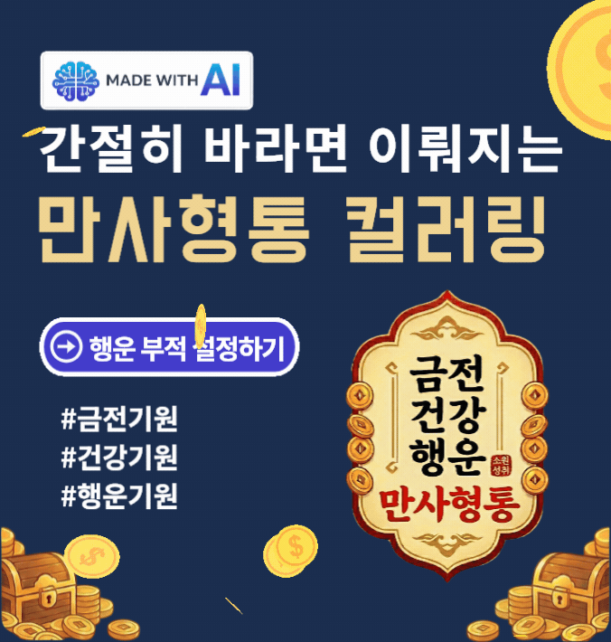 MADE WITH AI 간절히 바라면 이뤄지는 만사형통 컬러링 - 행운 부적 설정하기 #금전기원 #건강기원 #행운기원 금전건강행운 만사형통